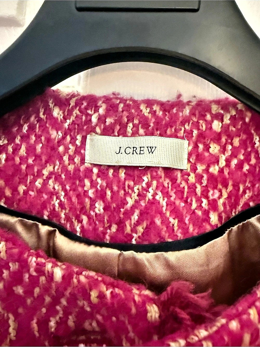 J.Crew Diamond Tweed Jacket Geometric Fringe in Pink - Picture 3 of 12